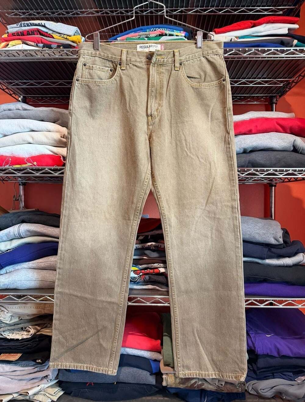 Levi's 505 Regular Fit Jeans Size 36x30 Faded Tan Cotton